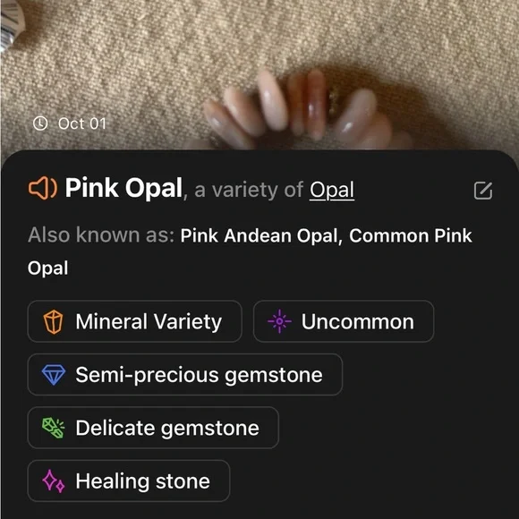 Broken Vintage Pink Opal semi-precious gemstone with brass labyrinth Charm. - Picture 6 of 8